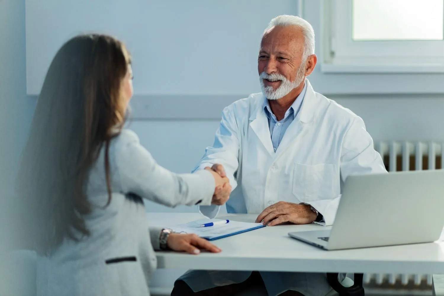 Reviewing Medicare paperwork together